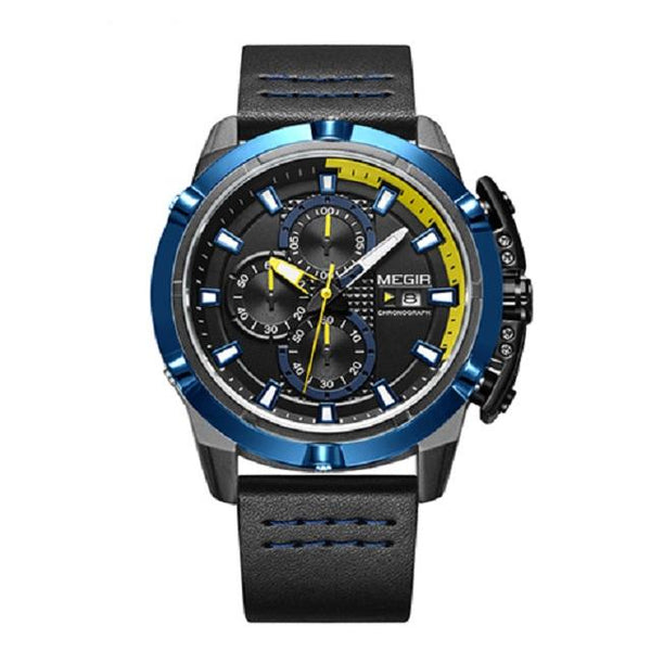 Megir en cuir sport montre