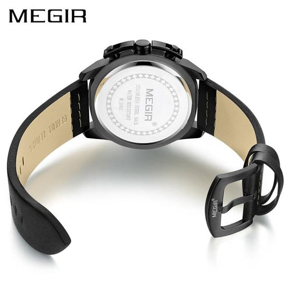 Megir en cuir sport montre