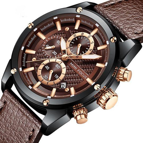 Minifocus Montre homme d'affaires marron