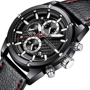 Minifocus Montre homme d'affaires marron Noir